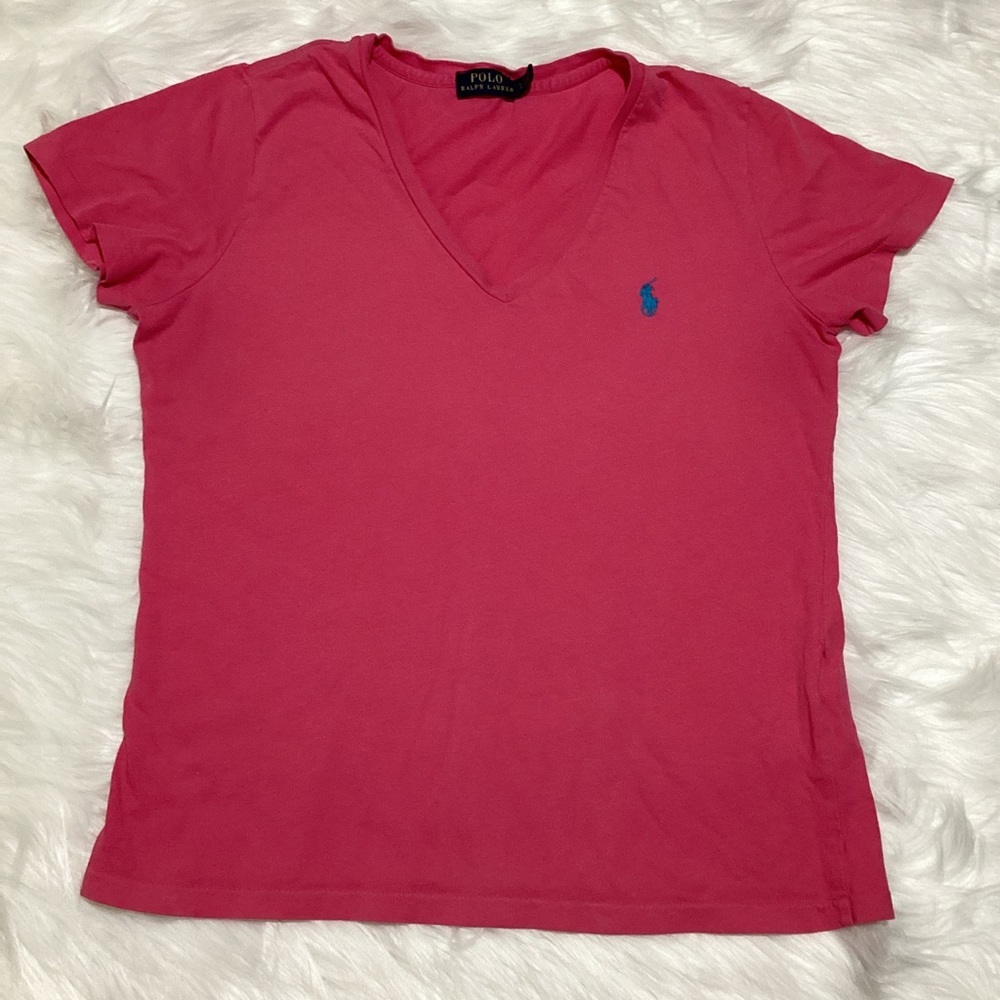 Ralph Lauren Sport Women’s Pink Short Sleeve VNeck Shirt